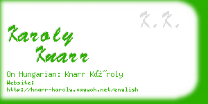 karoly knarr business card